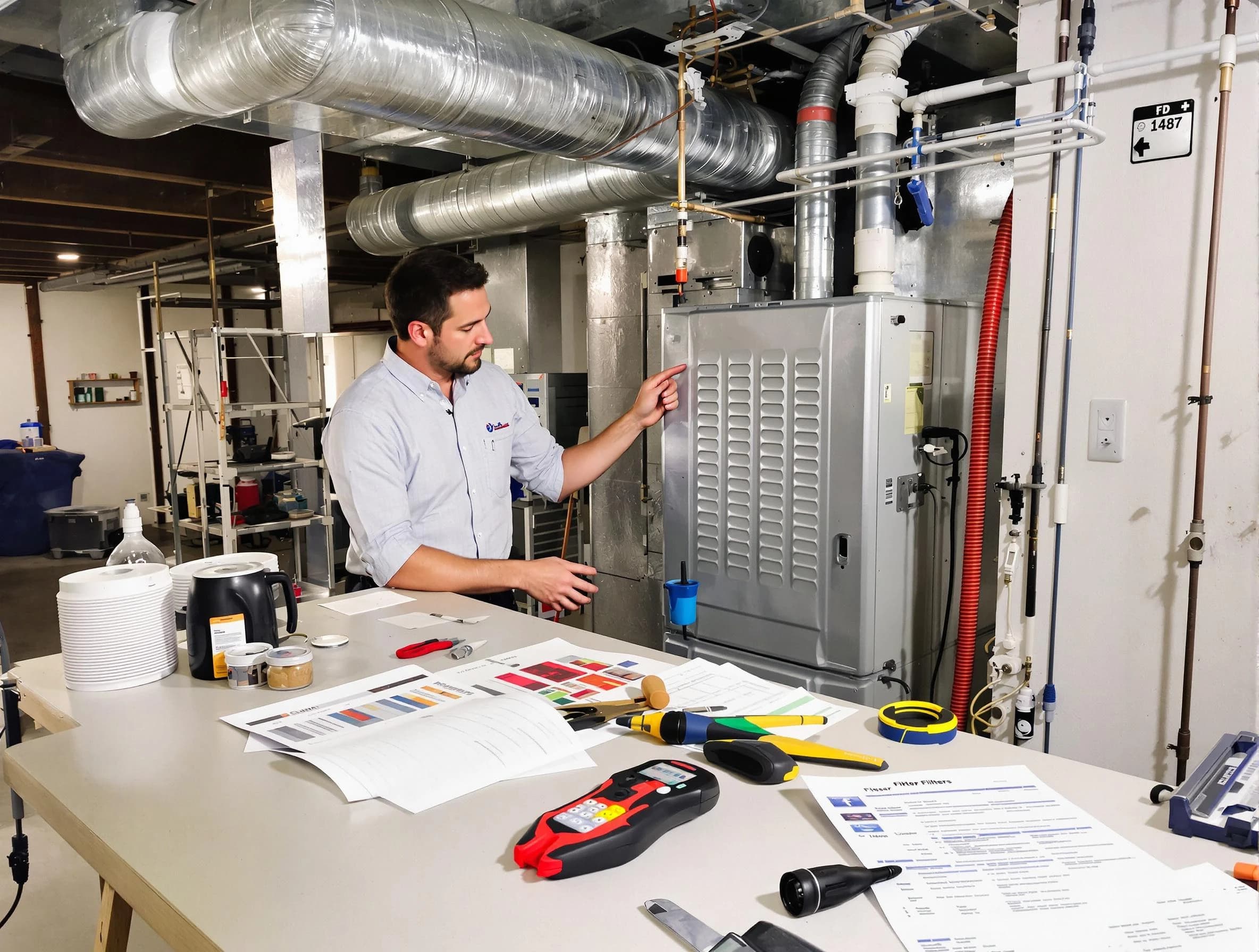 Rostraver Air Duct Cleaning inspector conducting detailed filter system evaluation using professional diagnostic tools in Rostraver