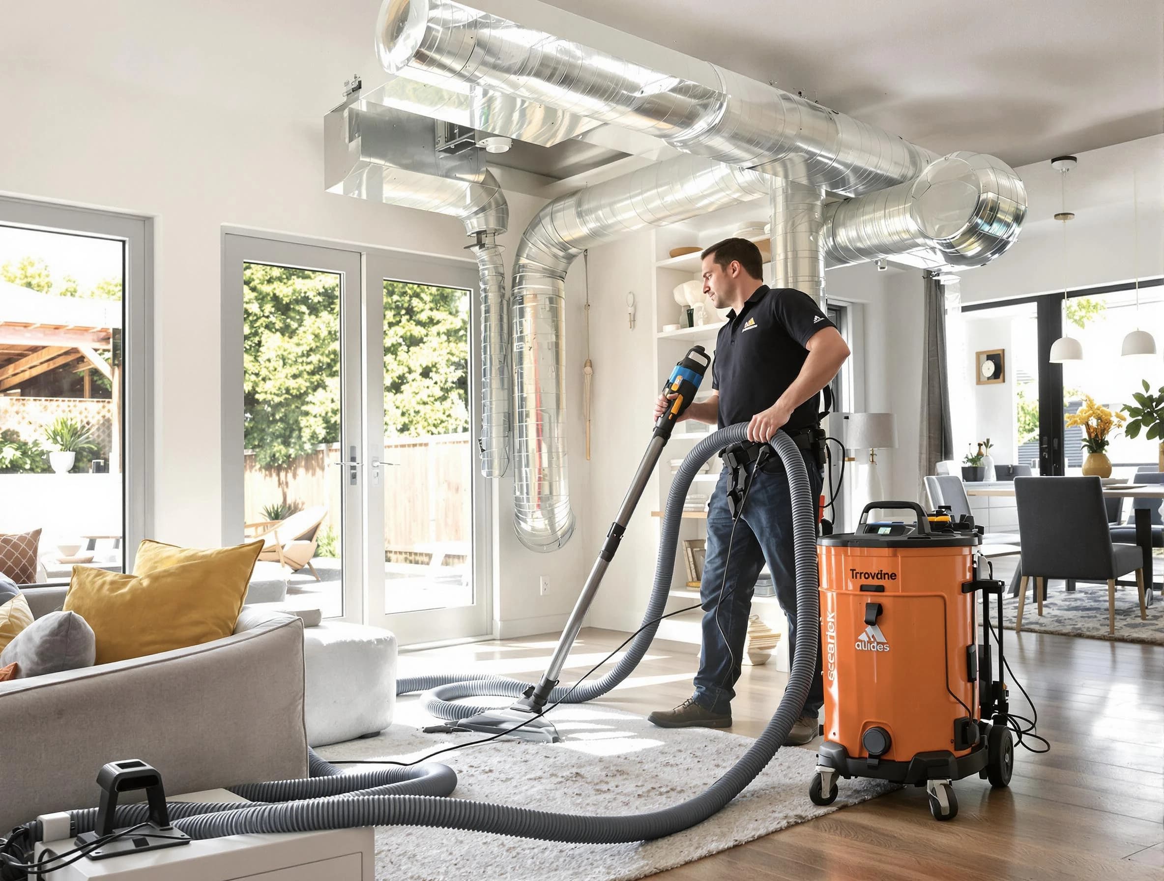 Rostraver Air Duct Cleaning specialist performing thorough residential duct cleaning using advanced equipment in Rostraver